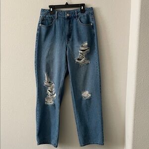 Forever 21 Distressed Blue Jeans